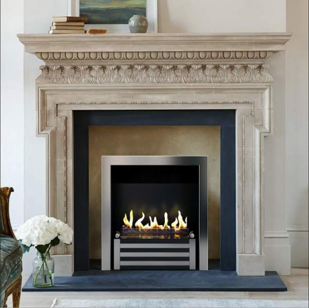 Биокамин в мраморном портале Firezo Primavera